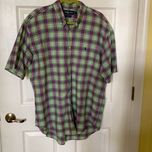 Polo  Ralph Lauren Other - Men’s Polo Ralph Lauren Short Sleeve Button Down Shirt, Green Plaid, Size Large